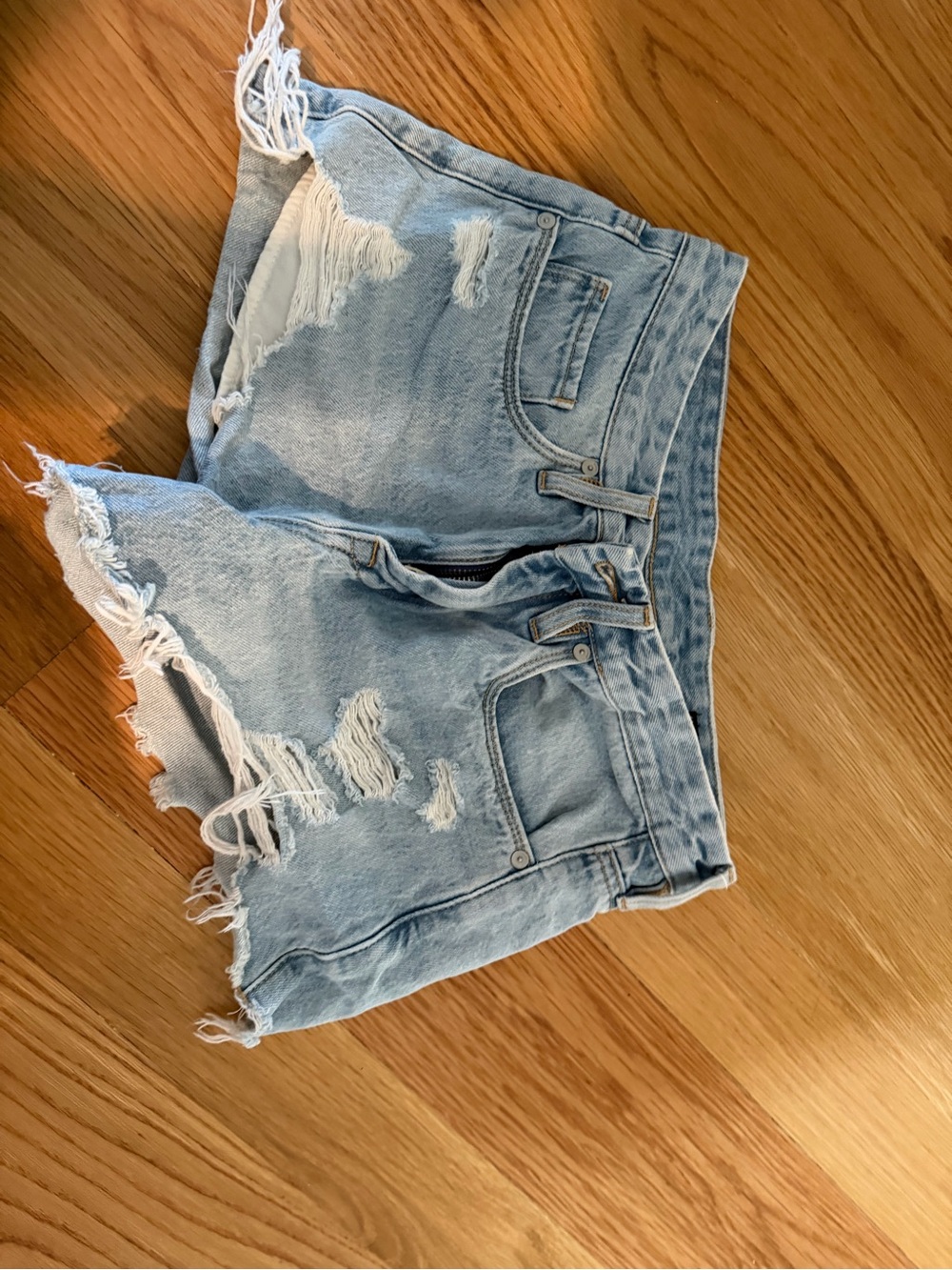 Blank NYC Light Blue Distressed Denim Cutoff Shorts